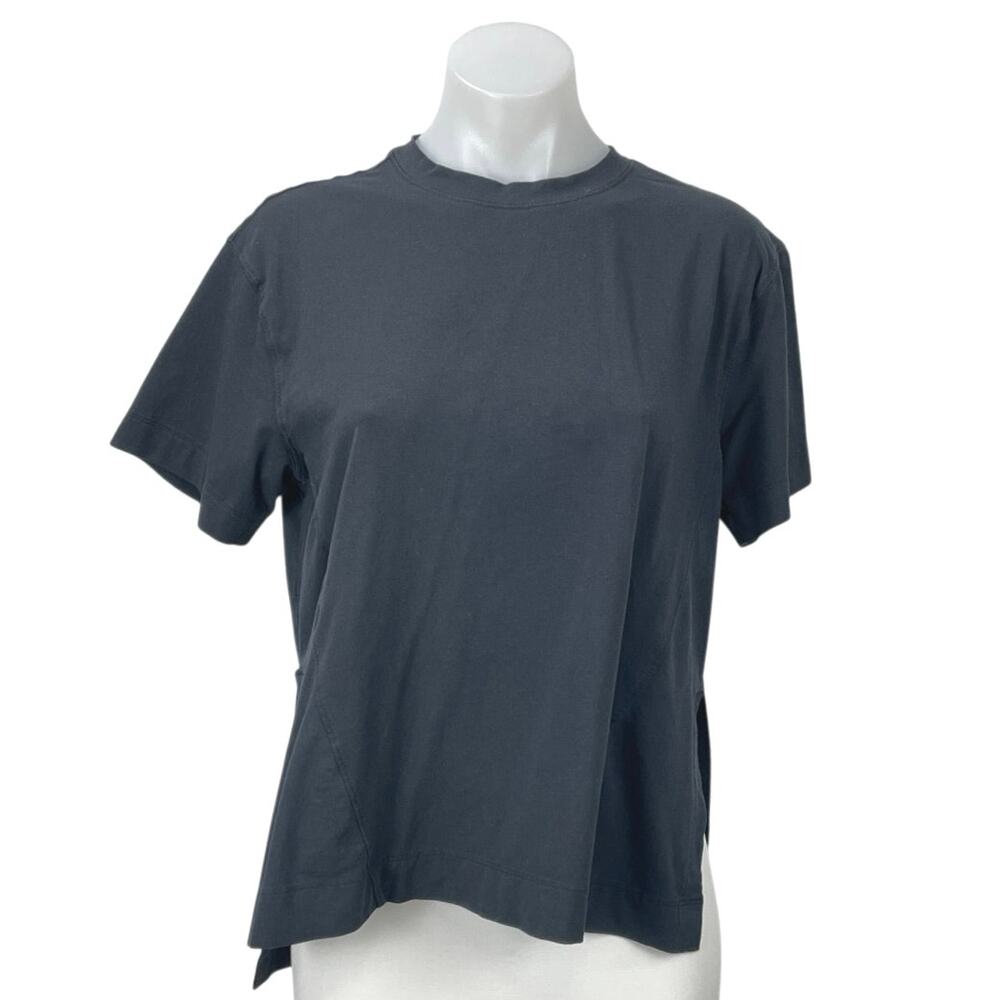 YPB Your Personal Best Black Slit Short Sleeve High Low T Shirt Tee Top Size S